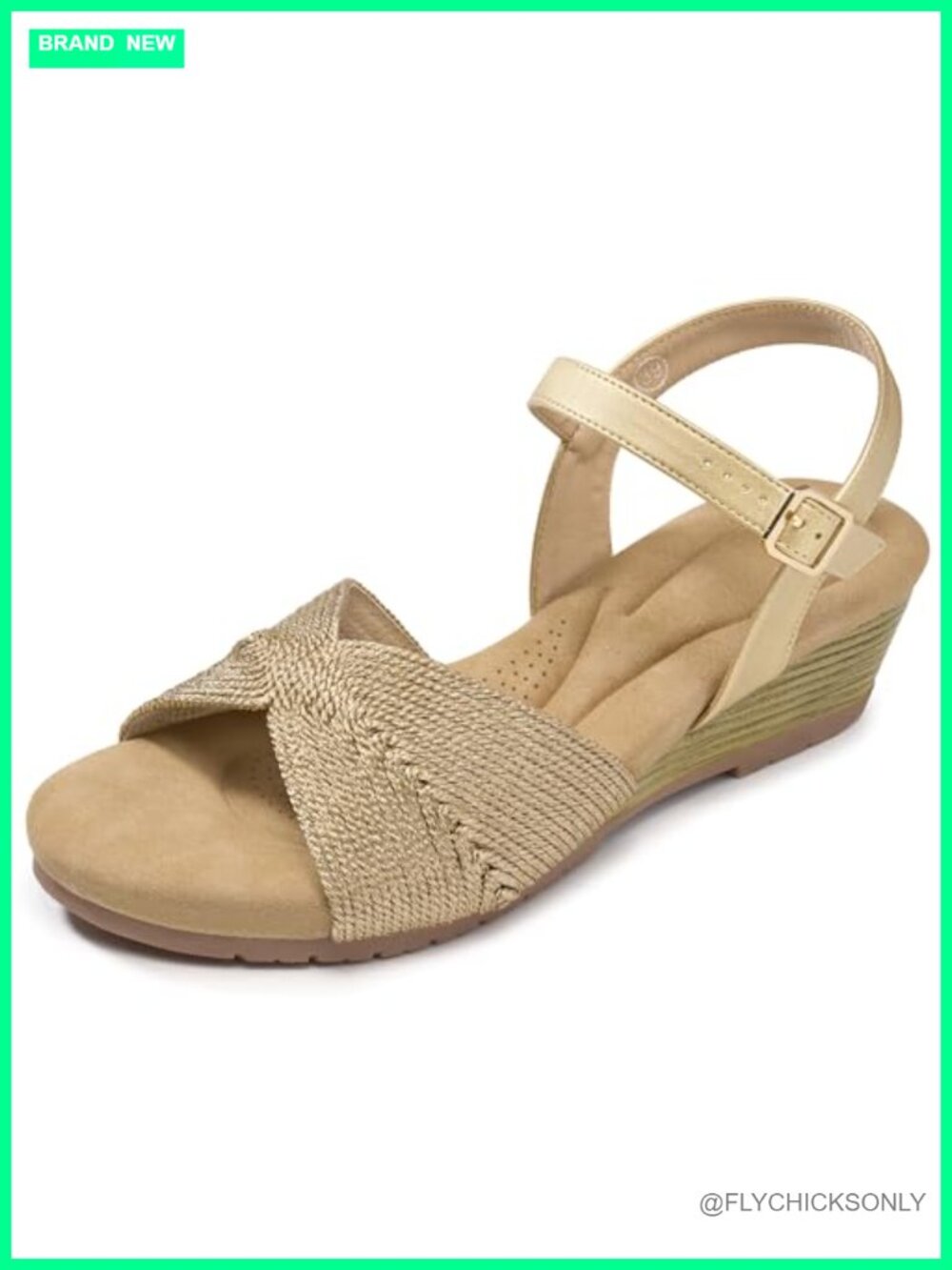 Wedge Sandals for Women Open Toe Ankle Strap Buckle Casual Summer Wedding
